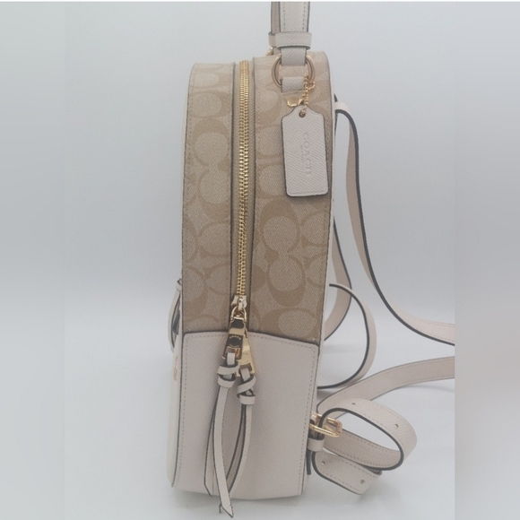 Coach Jordyn Backpack, Small- 76622- Cream and Khaki, gold accents, NWOT